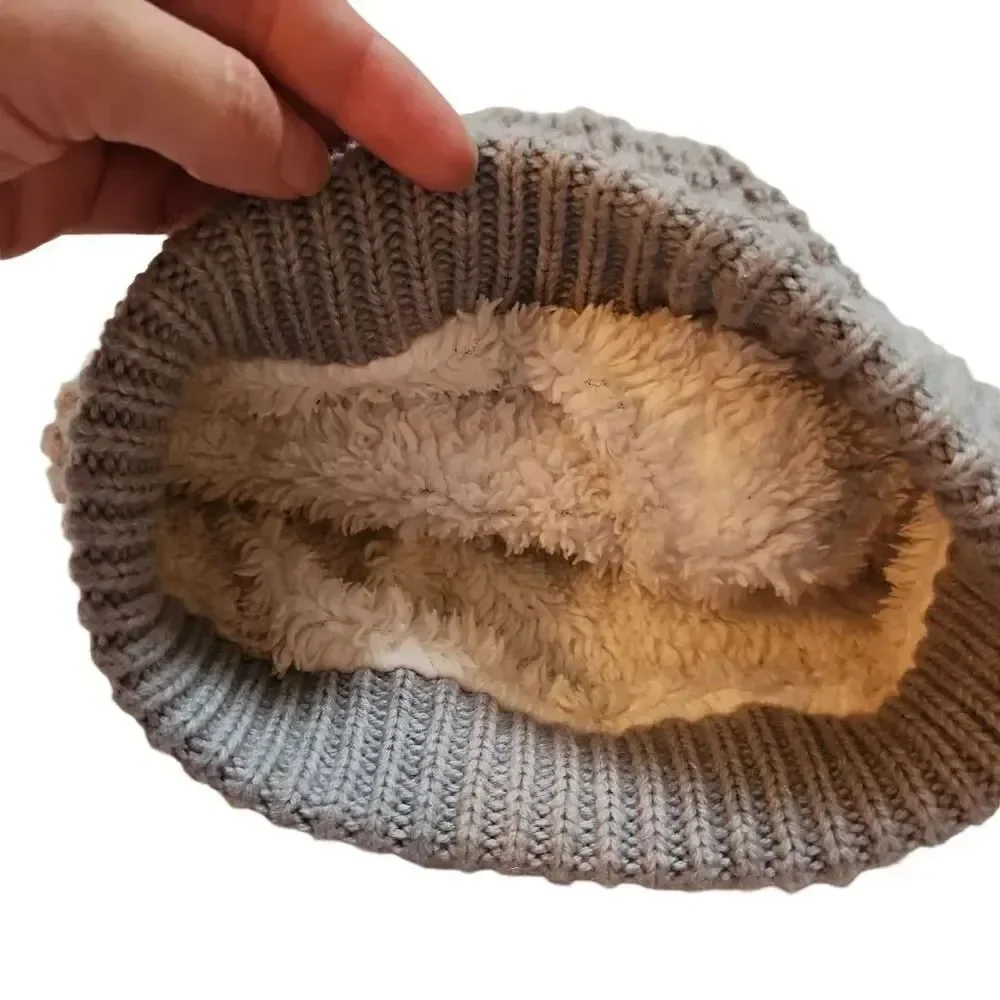 REEBOK Knit Hat with Faux Fur Lining